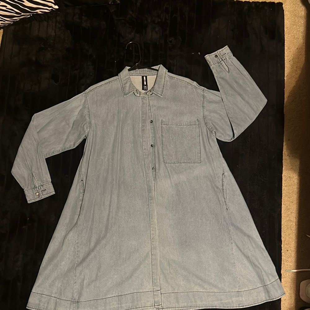 Agnes & Dora Light Blue Denim Midi Dress